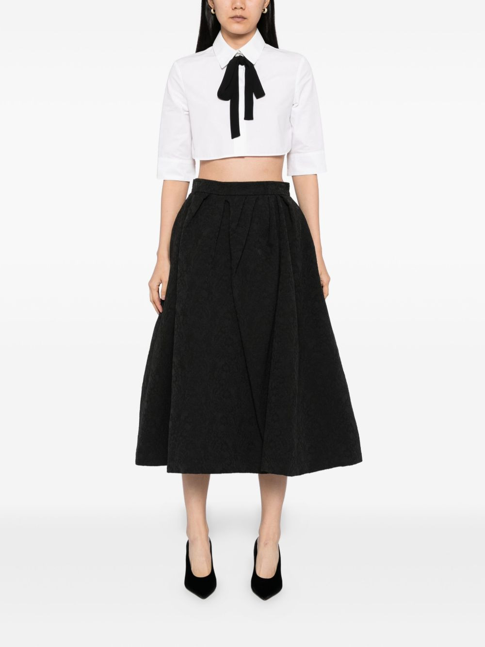 floral cloque skirt - 2