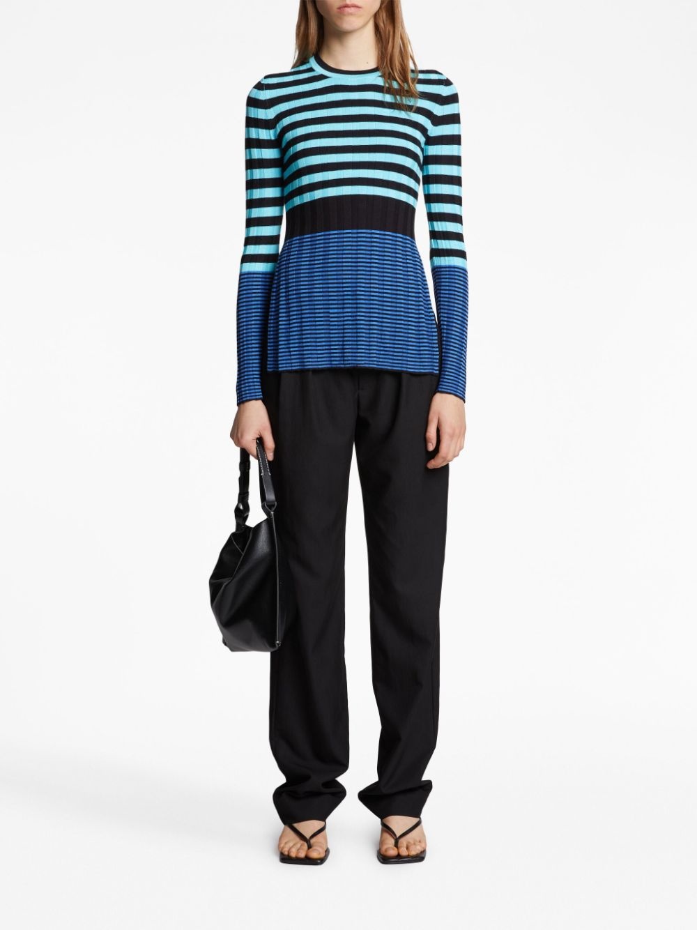 stripe-print long-sleeve jumper - 2