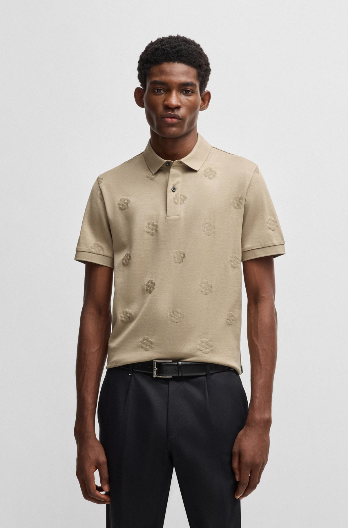 MERCERIZED-COTTON POLO SHIRT WITH DOUBLE B MONOGRAMS - 2