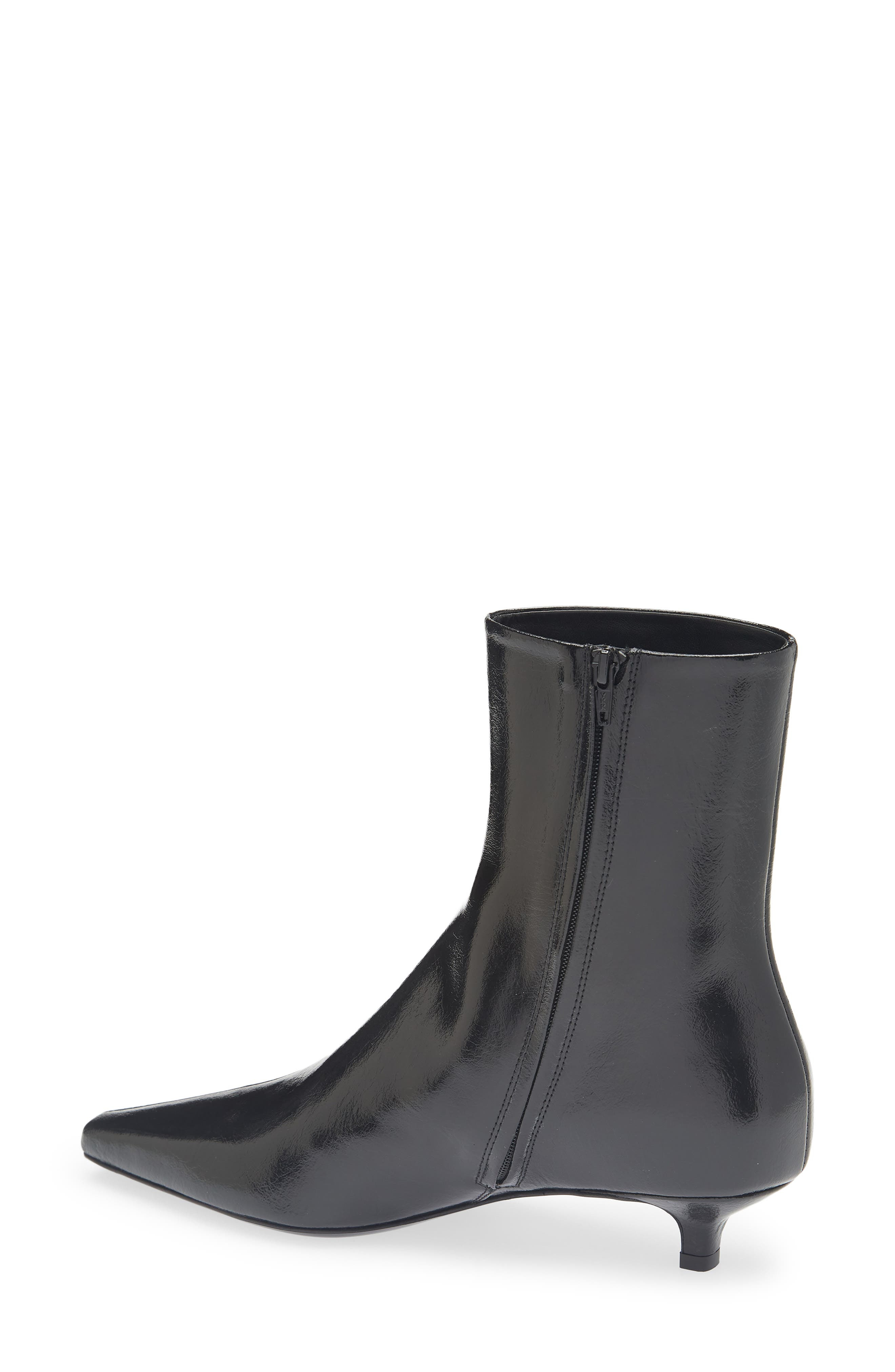 TOTEME Slim Kitten Heel Pointed Toe Bootie in Black at Nordstrom - 2