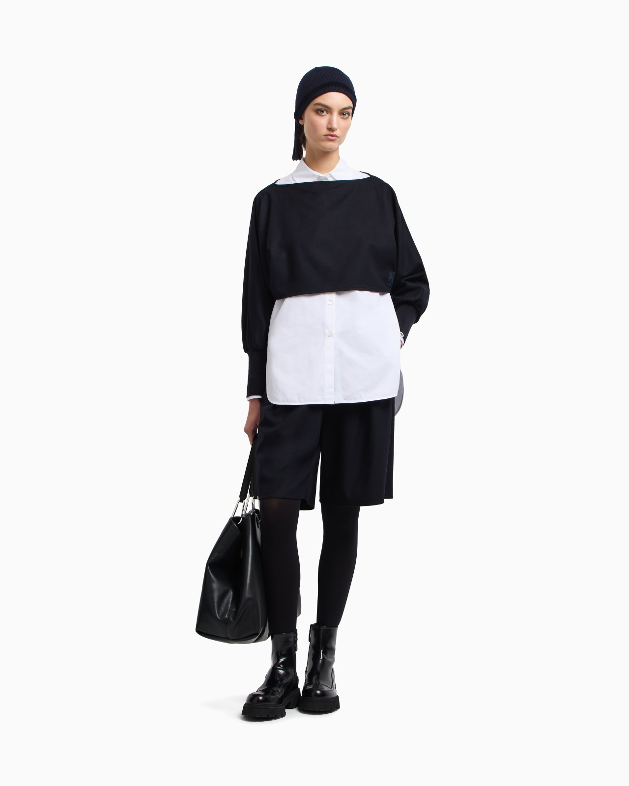 WINTER URBANISM CAPSULE COLLECTION POLISHED COTTON OVERSIZED SHIRT - 2