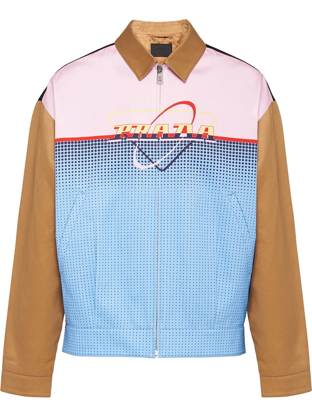 logo-print panelled shirt-jacket - 1