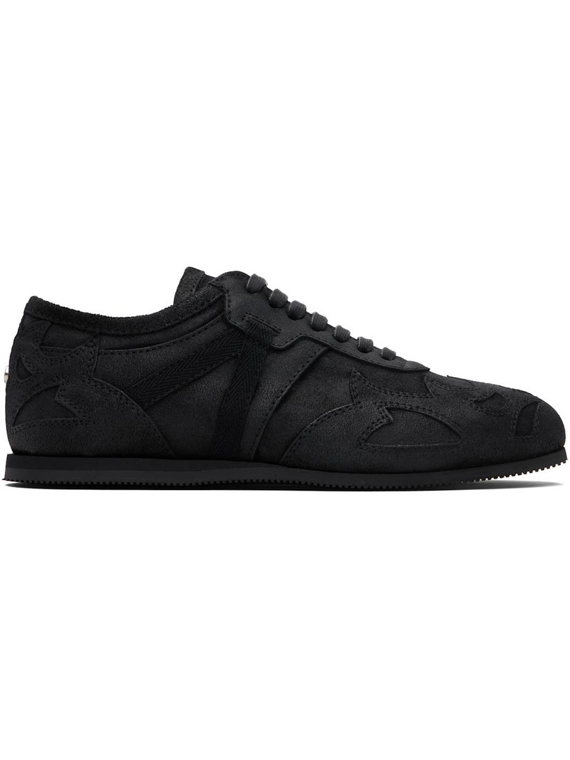 Black Milton Low-Top Boxing Sneakers 1