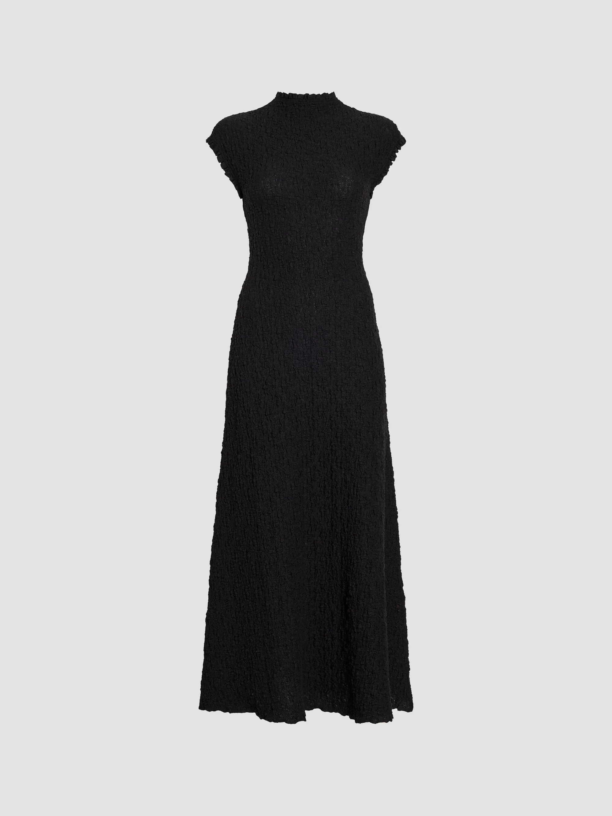 Women's Cleo Stretch Jersey Jacquard A-Line Midi Dress - Black - 1