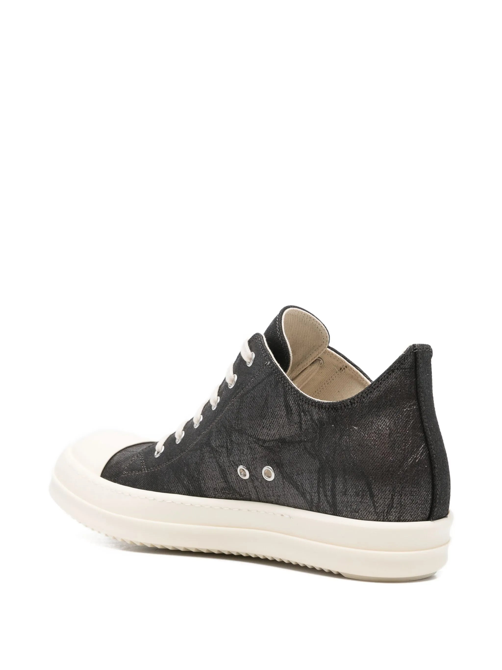 metallic denim low-top trainers - 3