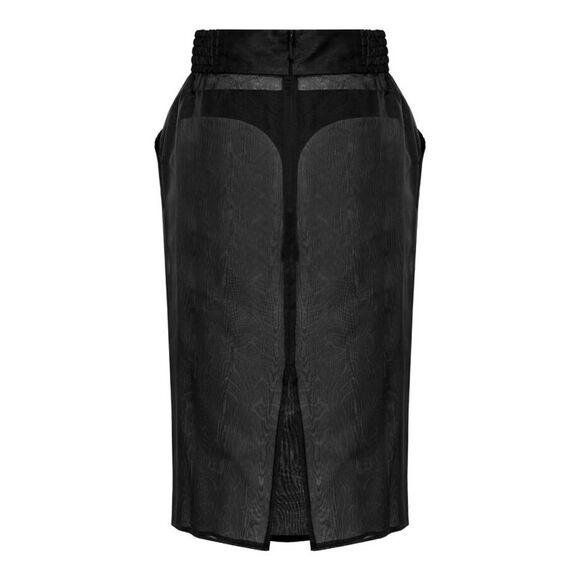 Saint Laurent Women Silk Muslin Pencil Skirt - 2