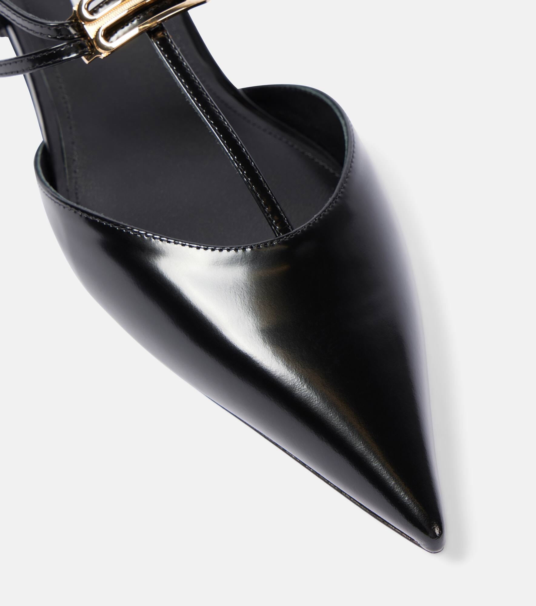B Buckle leather slingback flats - 6