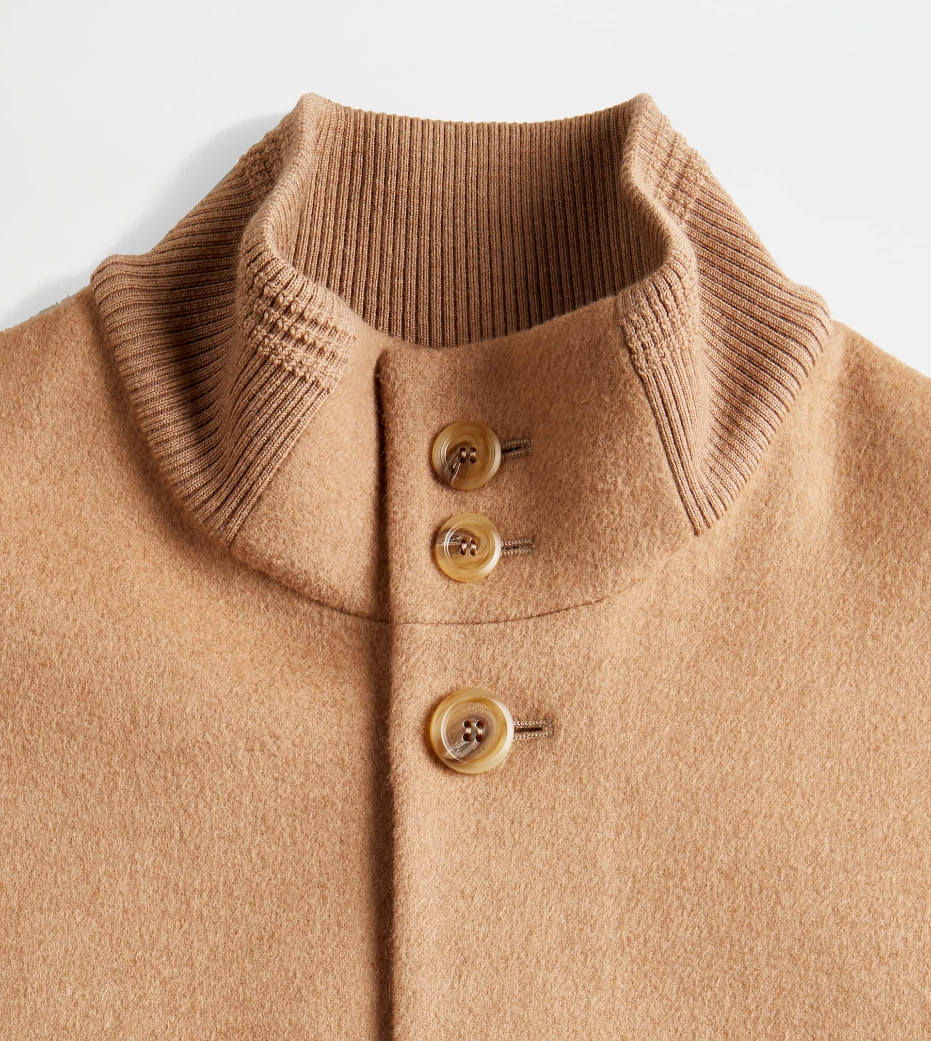 BOMBER JACKET IN CAMEL DOUBLE FABRIC - BEIGE - 3