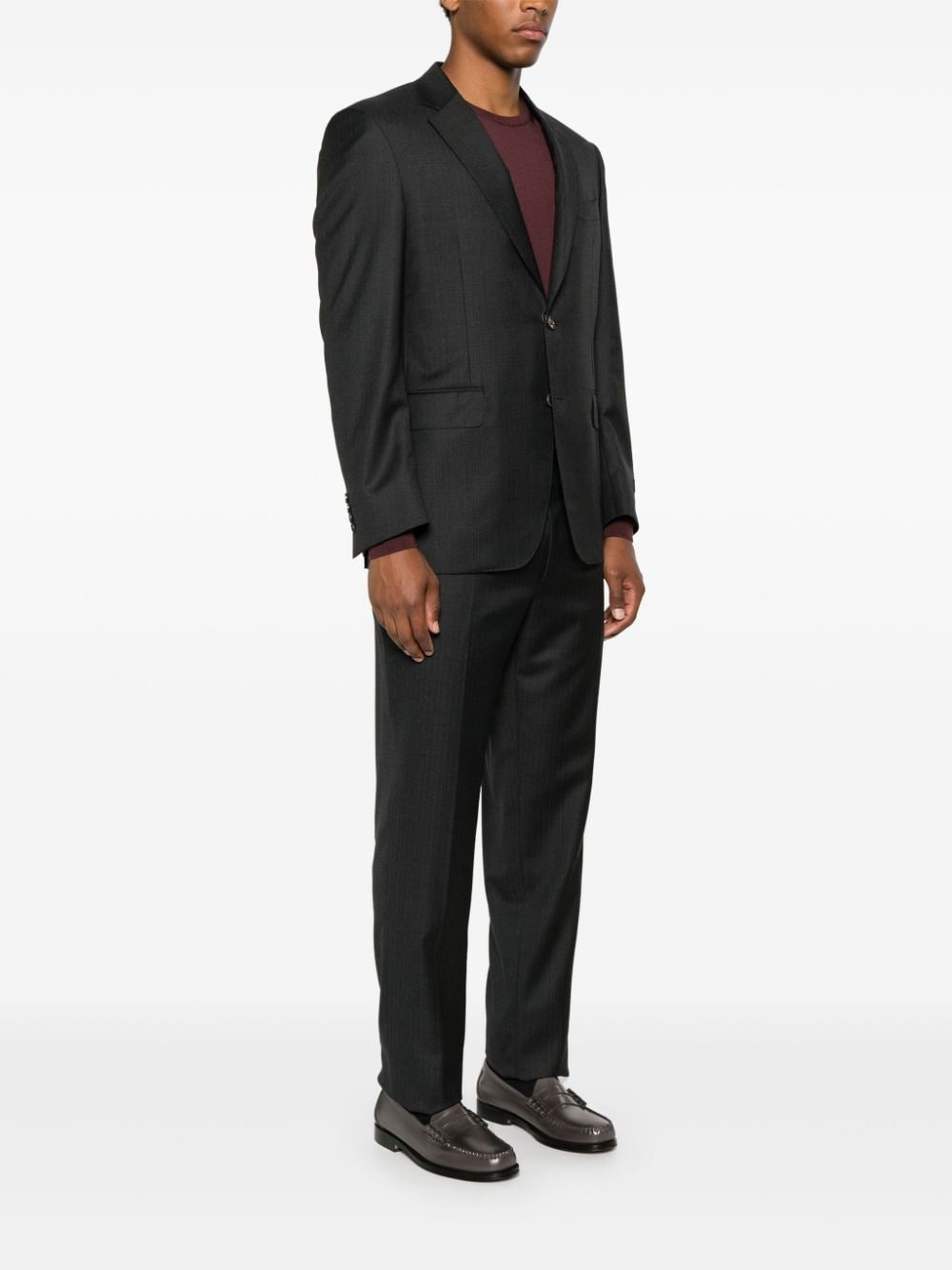 pinstriped single-breasted suit - 3