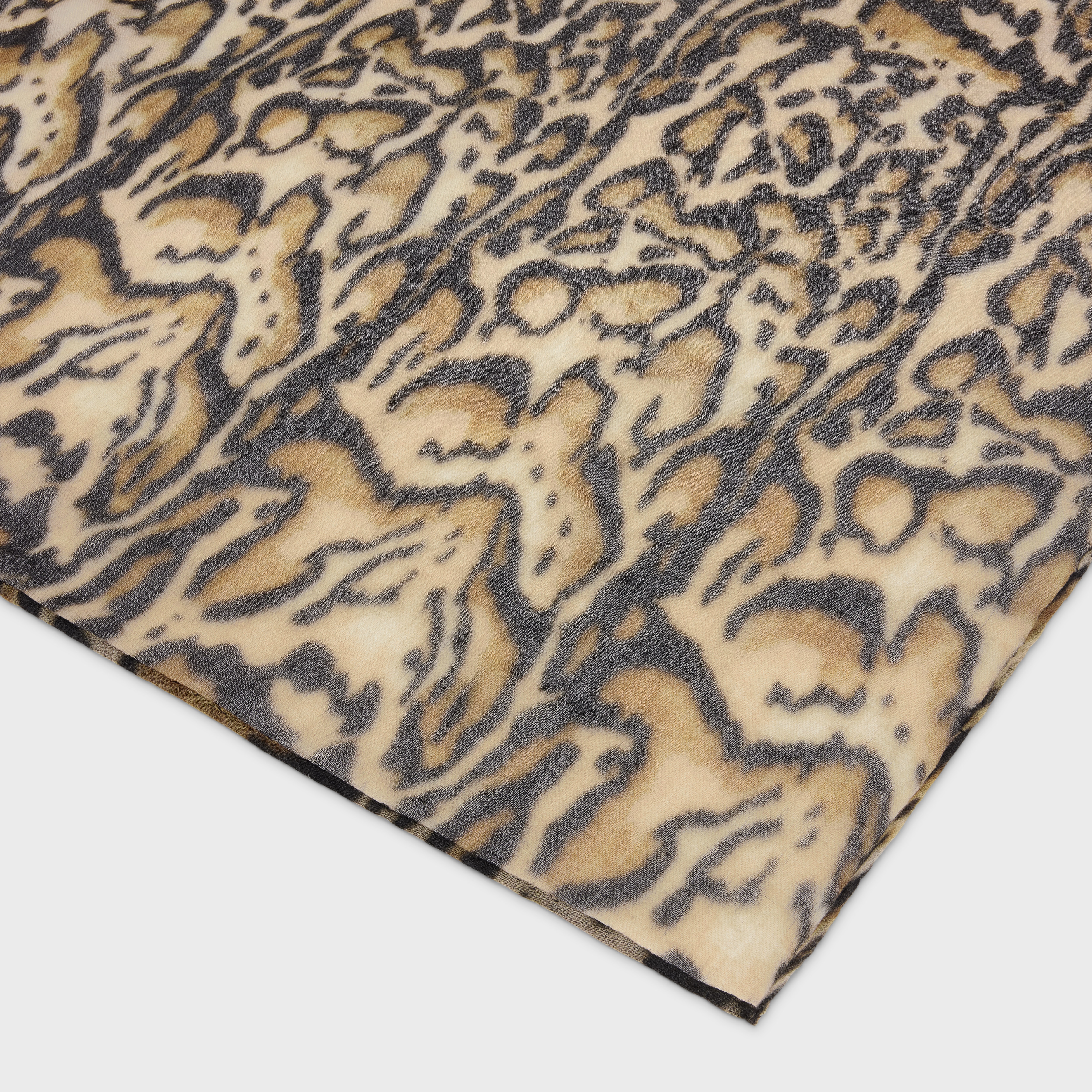STOLE IN OCELOT-PRINT CASHMERE MUSLIN - 2