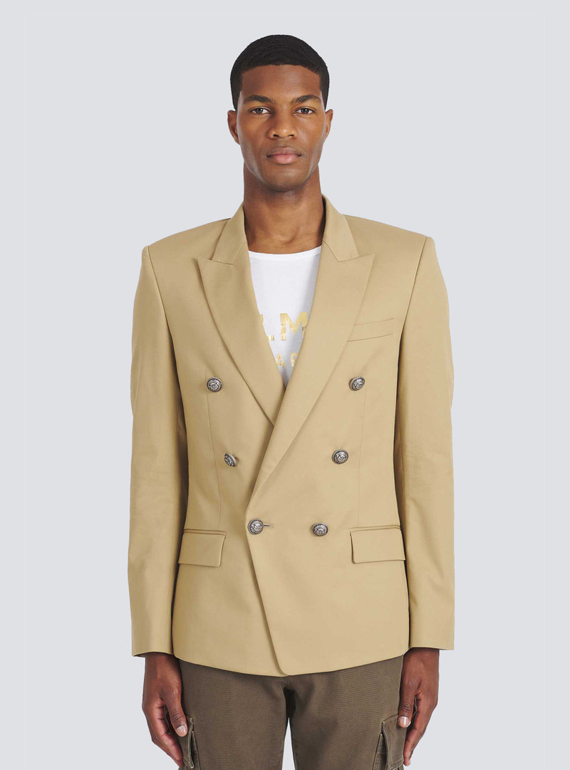 Cotton blazer with double-breasted silver-tone buttoned fastening 6