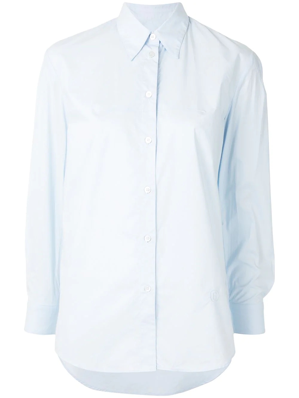 pointed collar buttoned shirt - 1