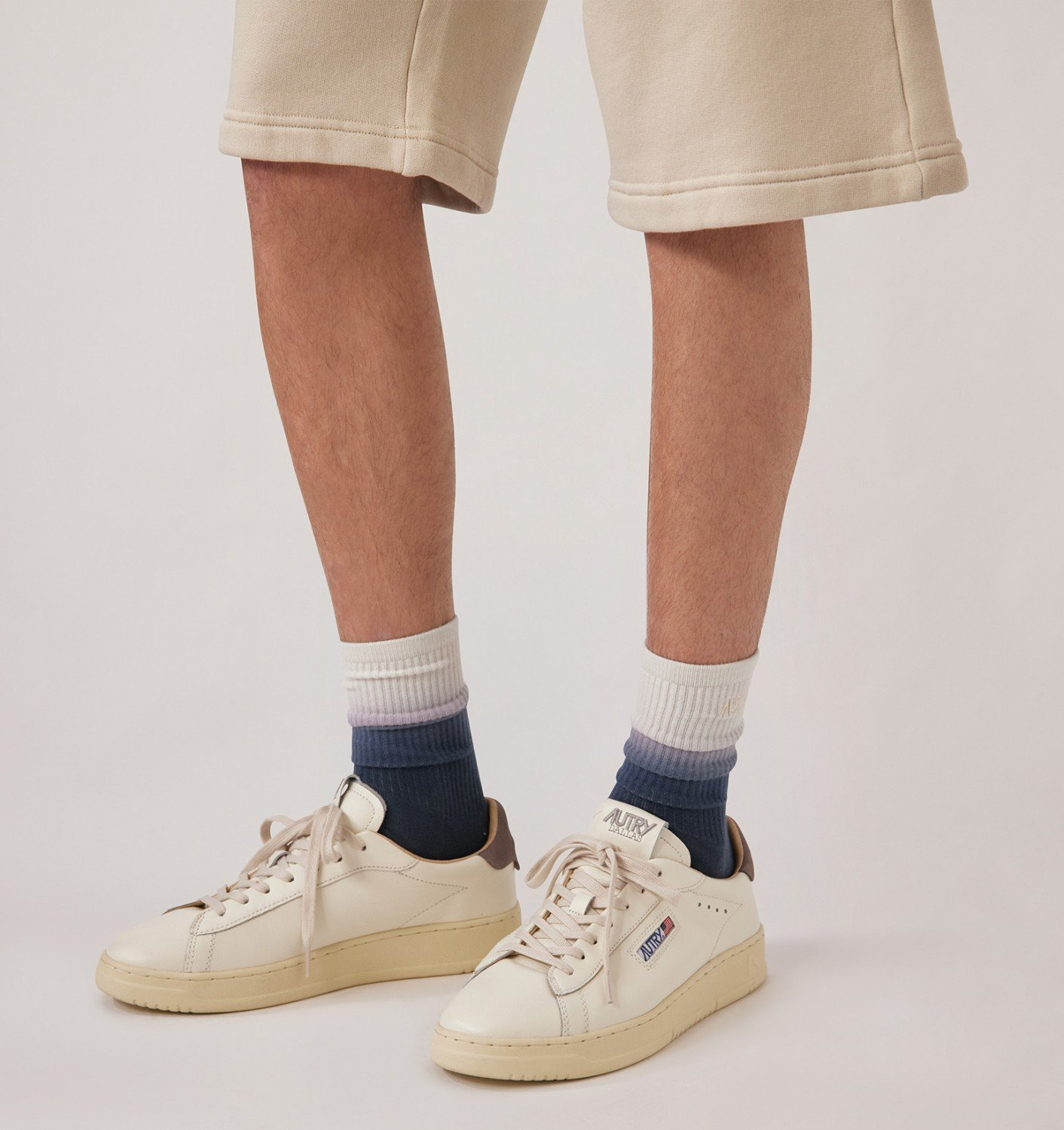 DALLAS LOW SNEAKERS IN MARSHMALLOW AND MOREL LEATHER - 2