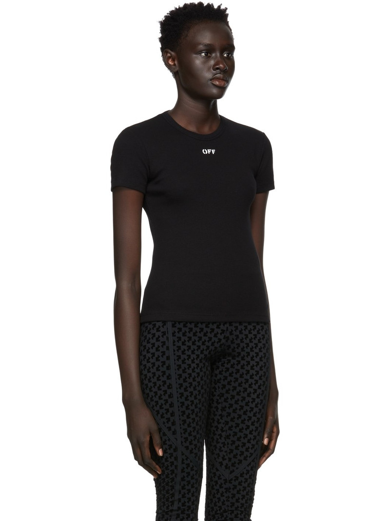 Off-White Black Basic Ribbed T-Shirt outlook