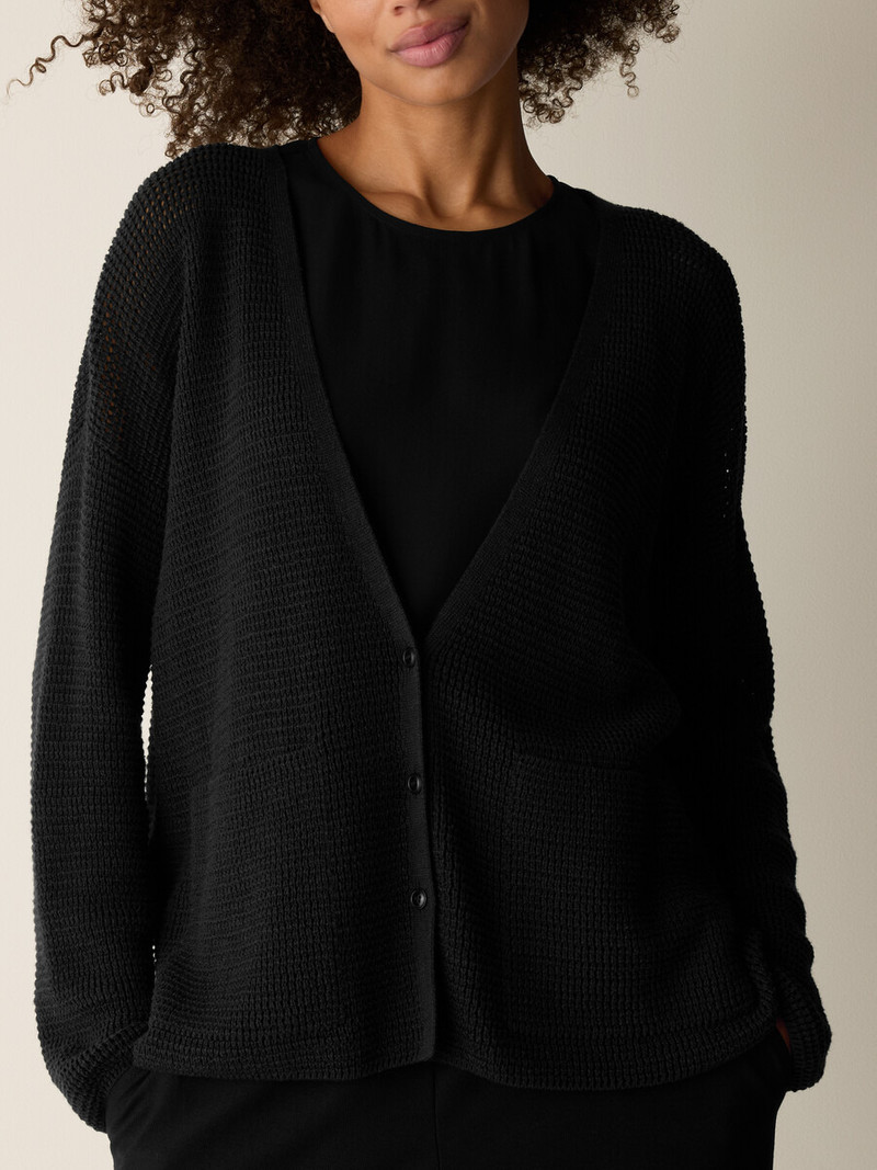 Peruvian Cotton Blend V-Neck Cardigan 5