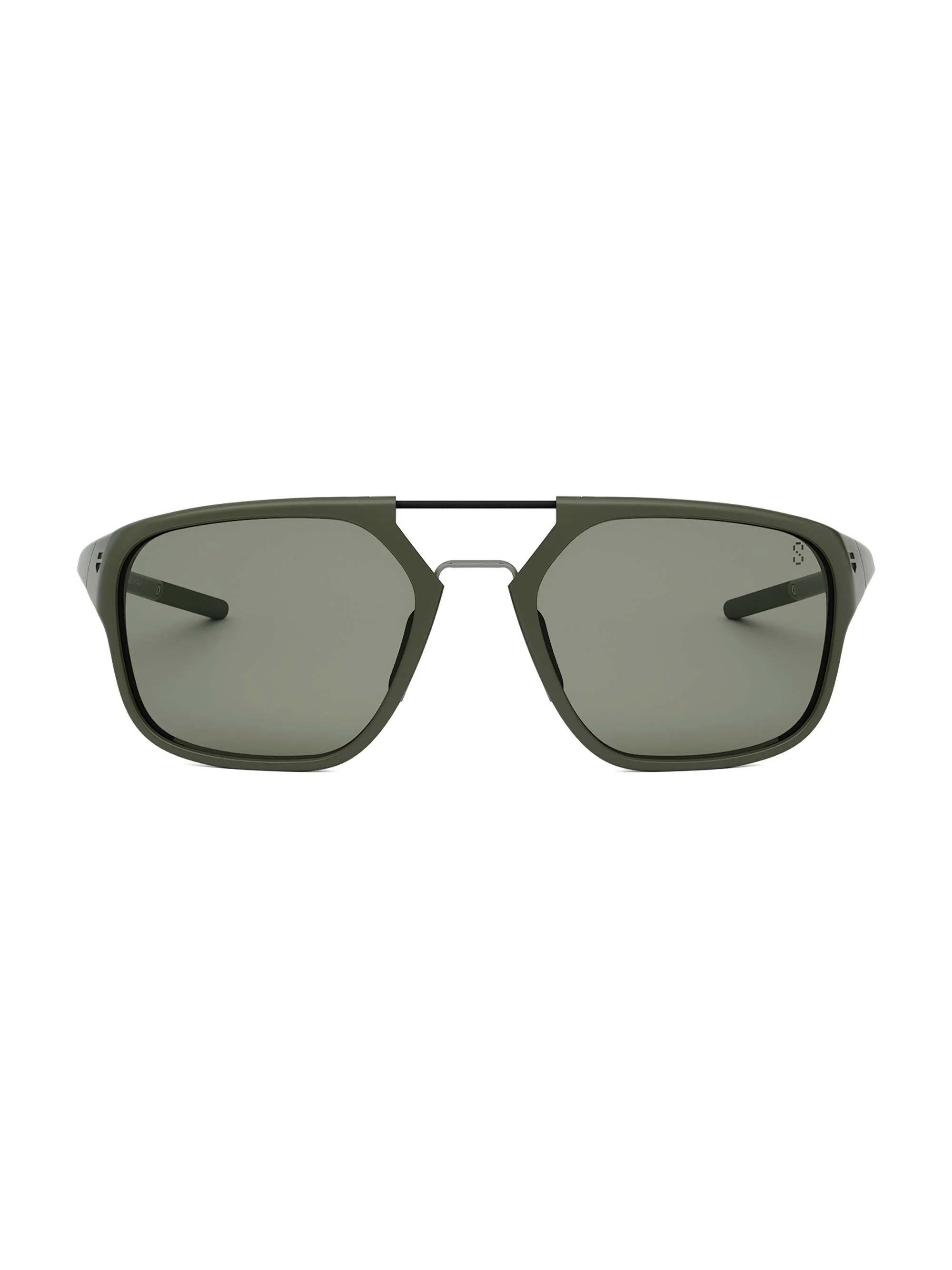 Men's Line 56MM Square Sunglasses - Dark Green Green - 1
