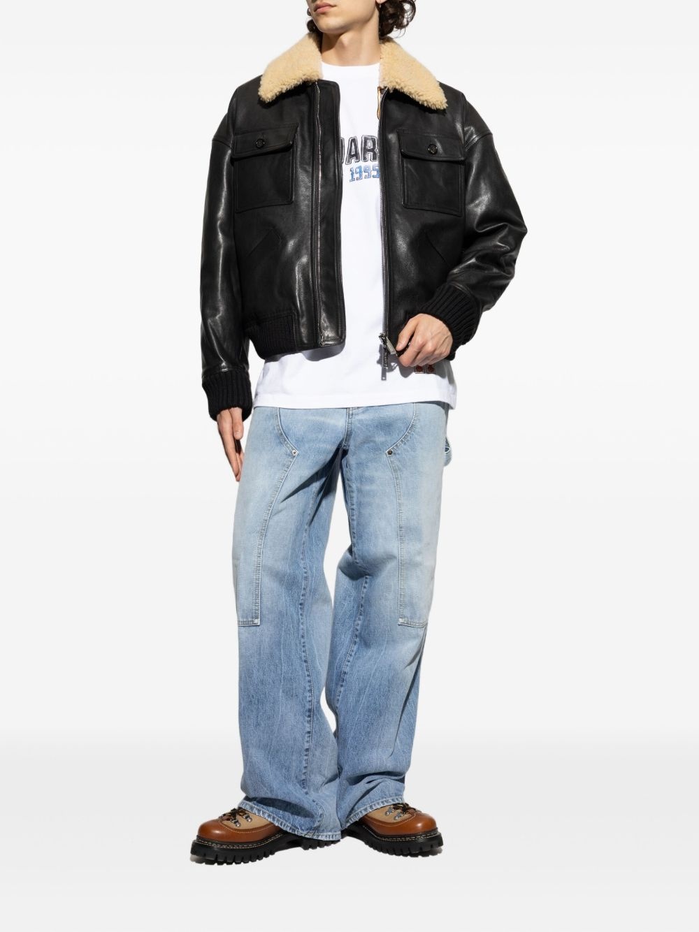 leather bomber jacket - 2
