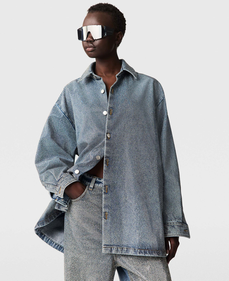 Stella McCartney Oversized Rhinestone-Embellished Denim Shirt outlook