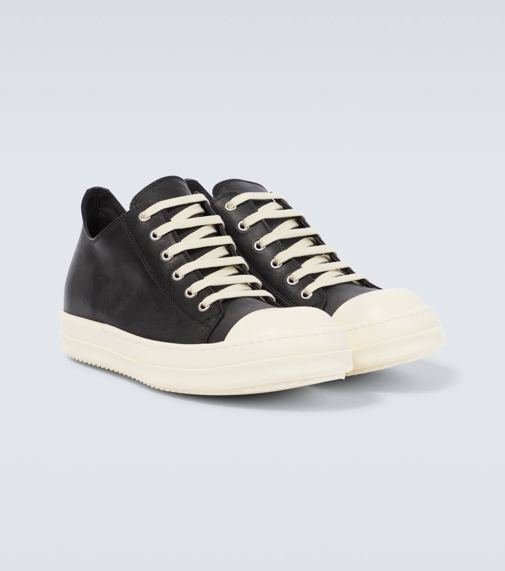 Low-top leather sneakers - 5
