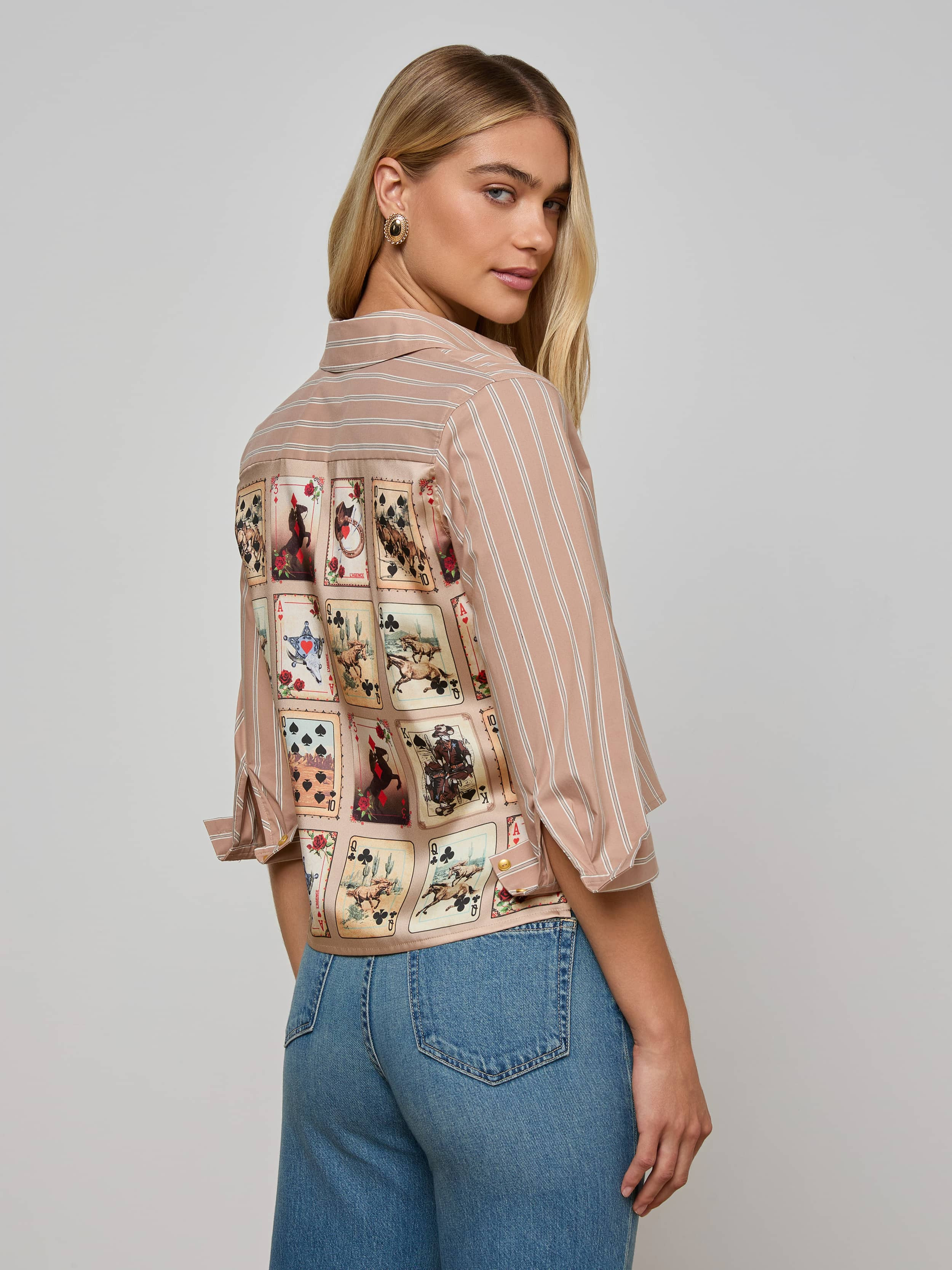 Fawn Western Card Print Shirt - 3
