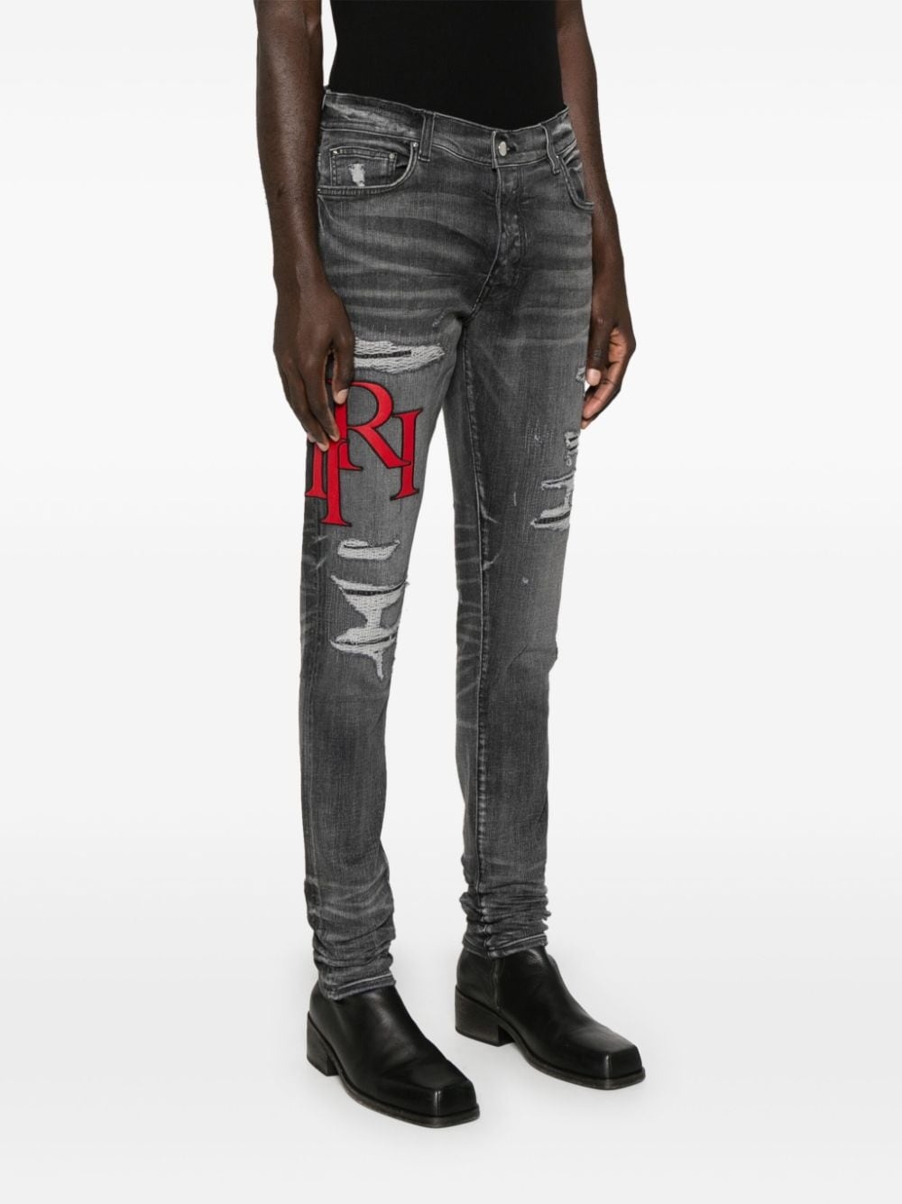 distressed skinny jeans - 3