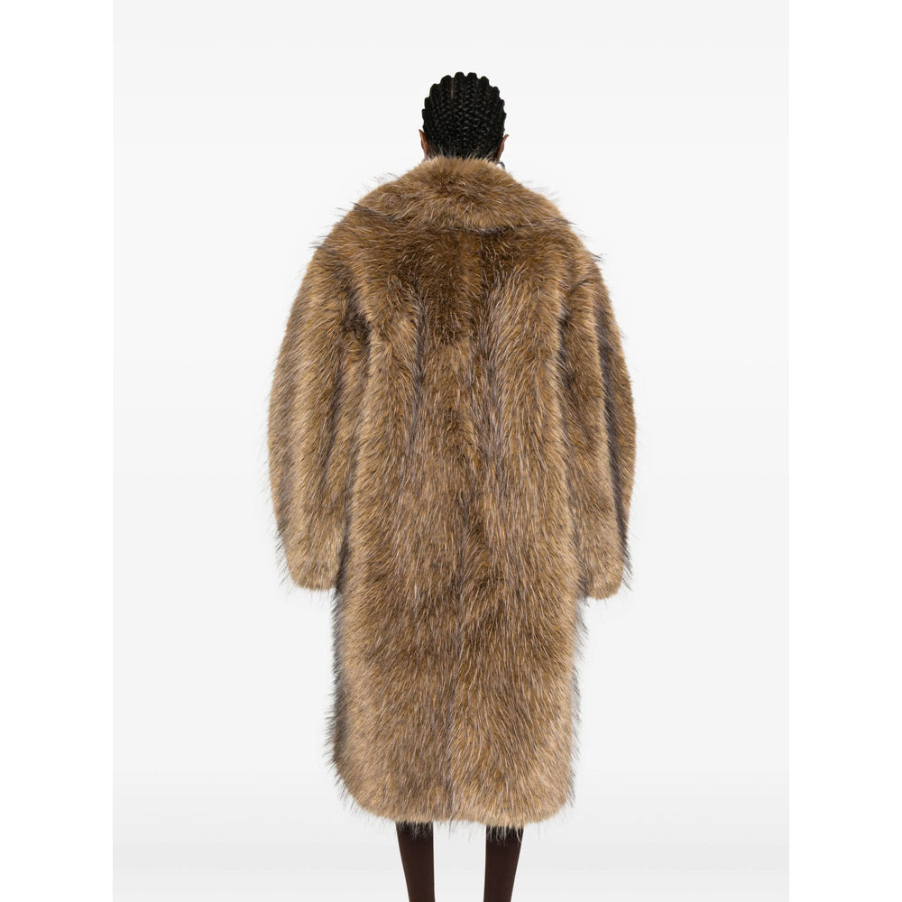 Ganni Neutrals Coats - Faux Fur Coats Women - 4