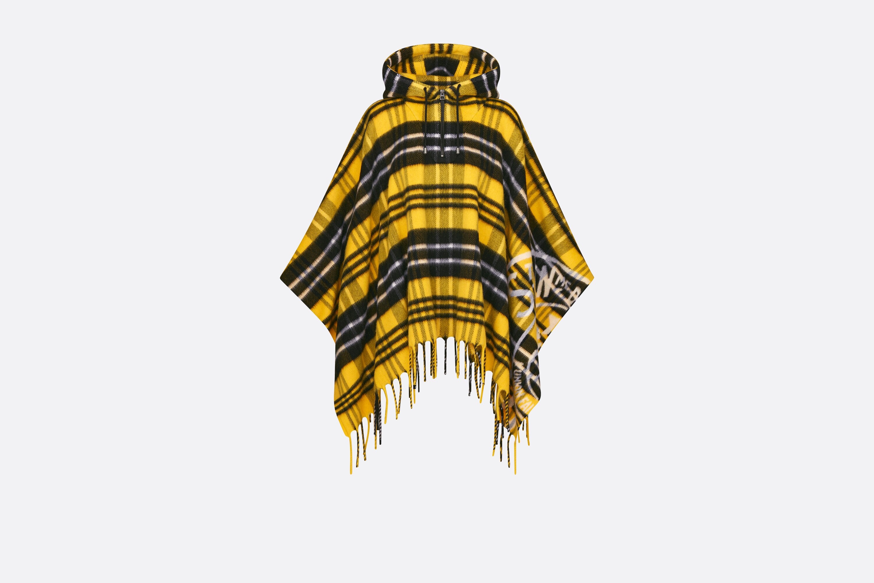 Hooded Fringed Poncho - 1