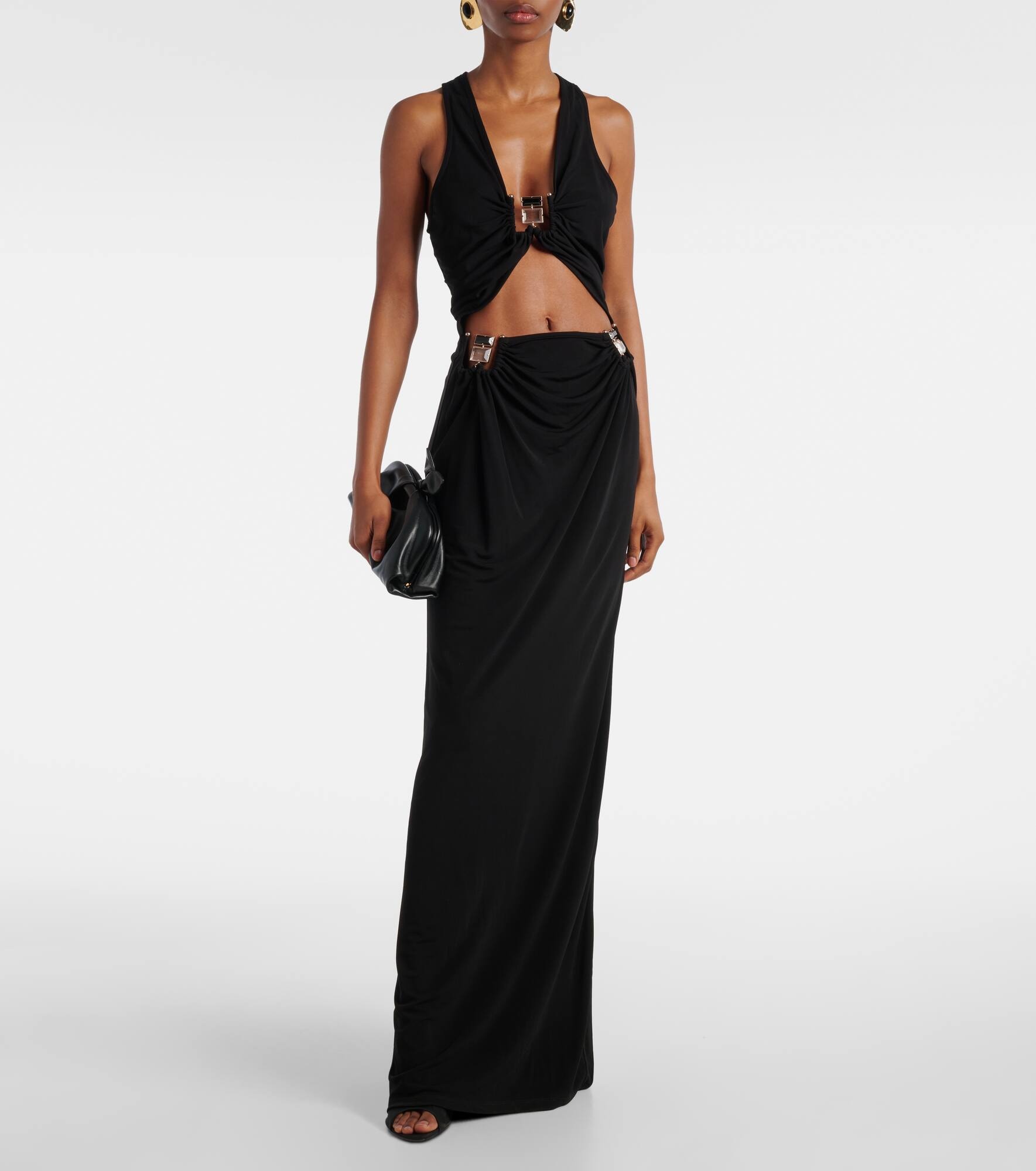 Duo Bezel Quartz jersey maxi dress - 2