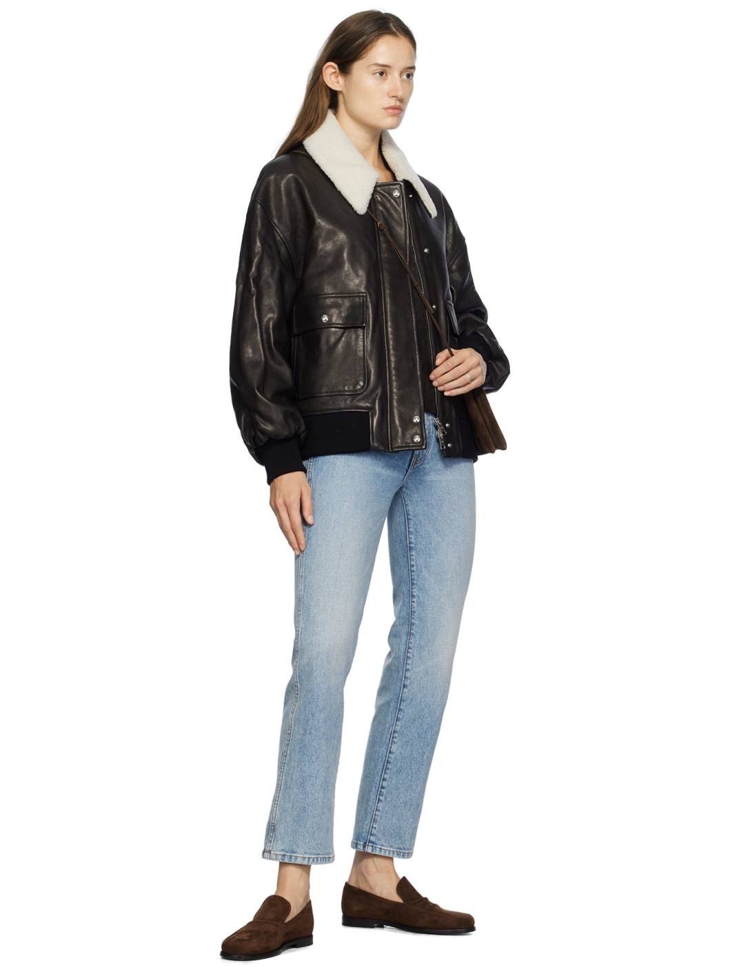 Black Shellar Leather Jacket - 4