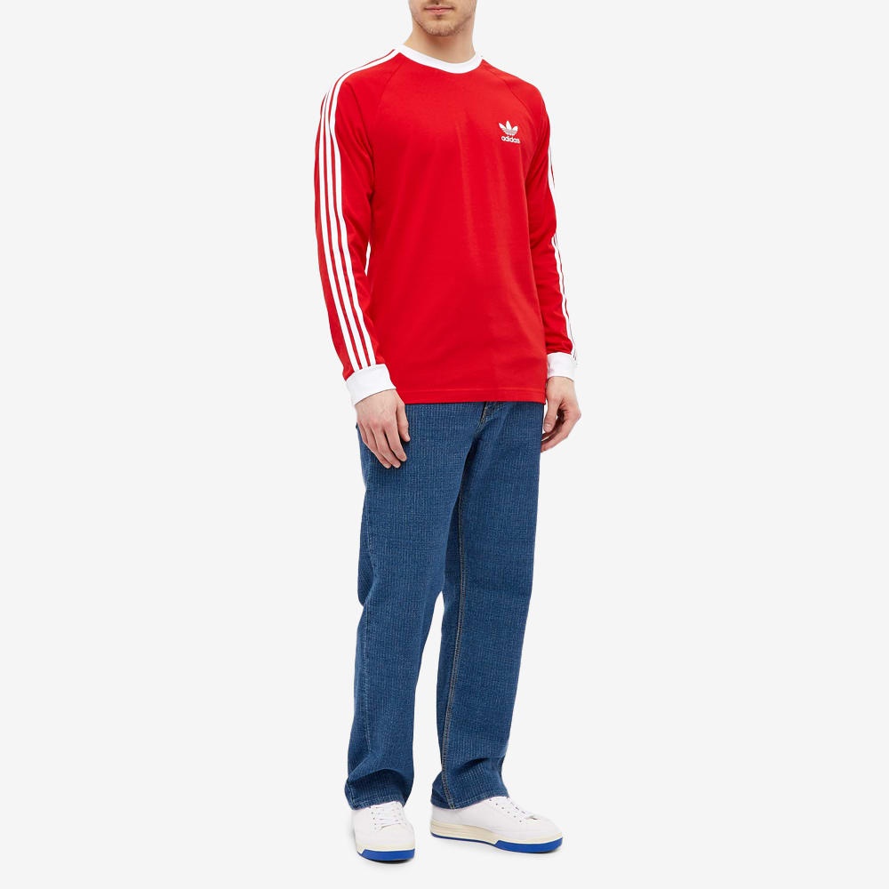 Adidas Long Sleeve 3 Stripe Tee - 6