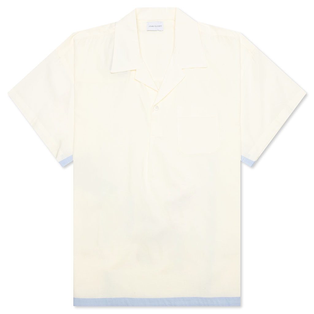 PULLOVER CAMP SHIRT - SALT/LIGHT BLUE - 1