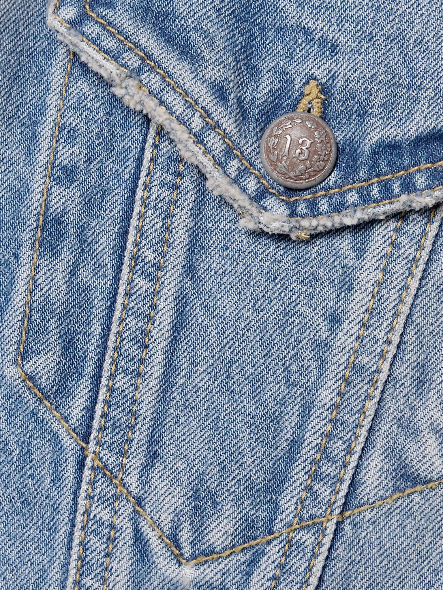Gathered denim jacket Light denim - 5