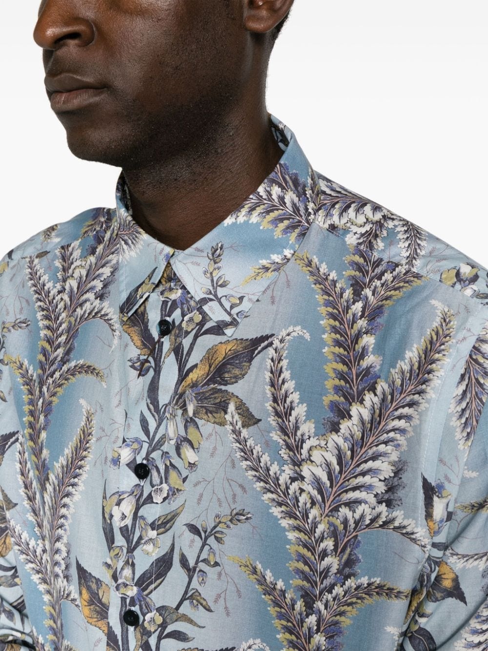 botanical-print cotton shirt - 5