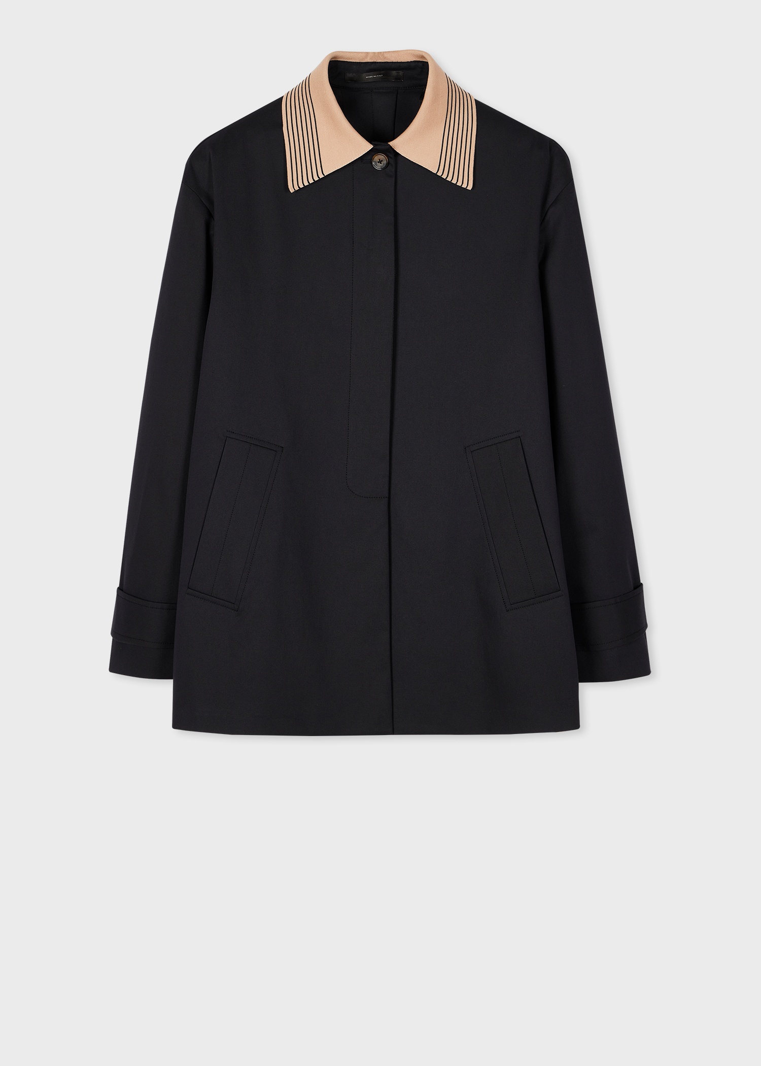 Women's Cotton Contrast Collar Swing Jacket - 1