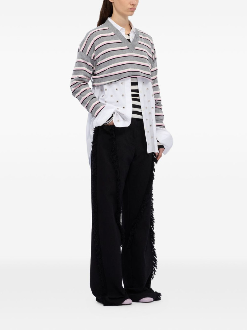 MSGM striped V-neck knitwear outlook