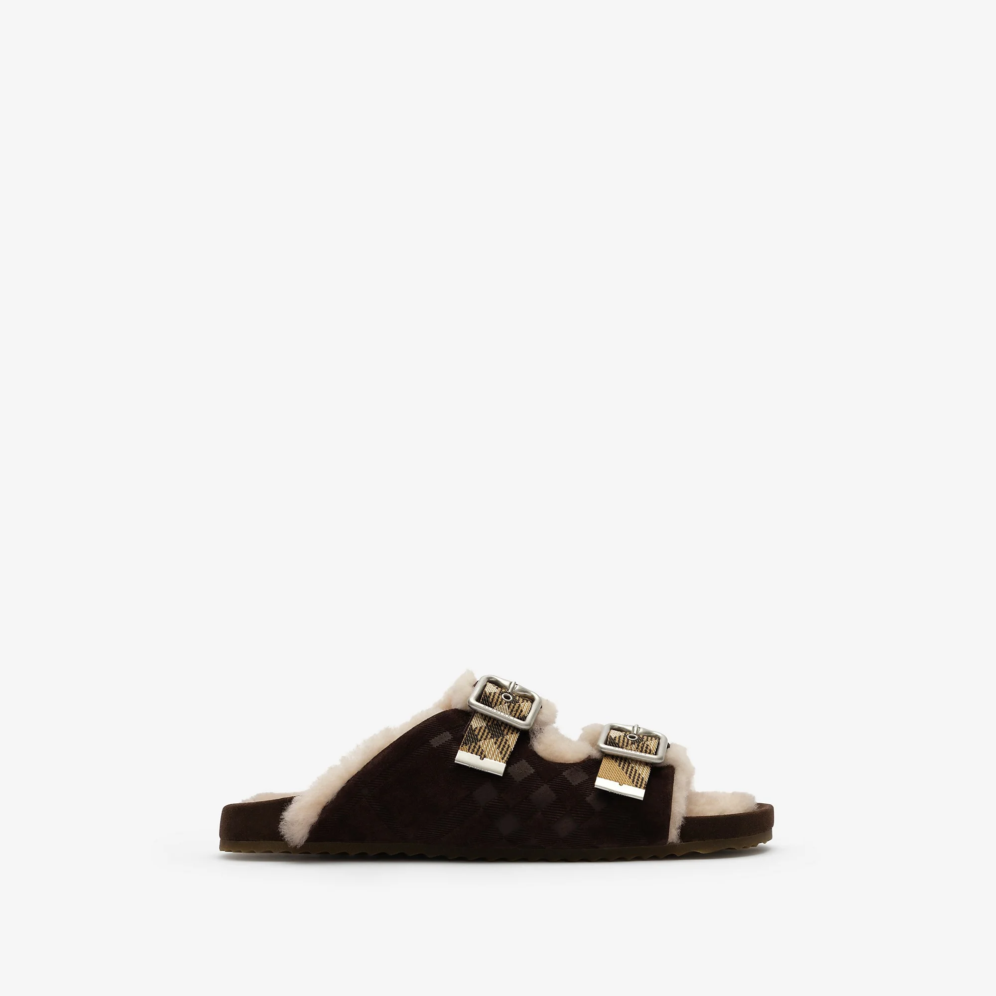 Check Shearling Urchin Sandals - 1