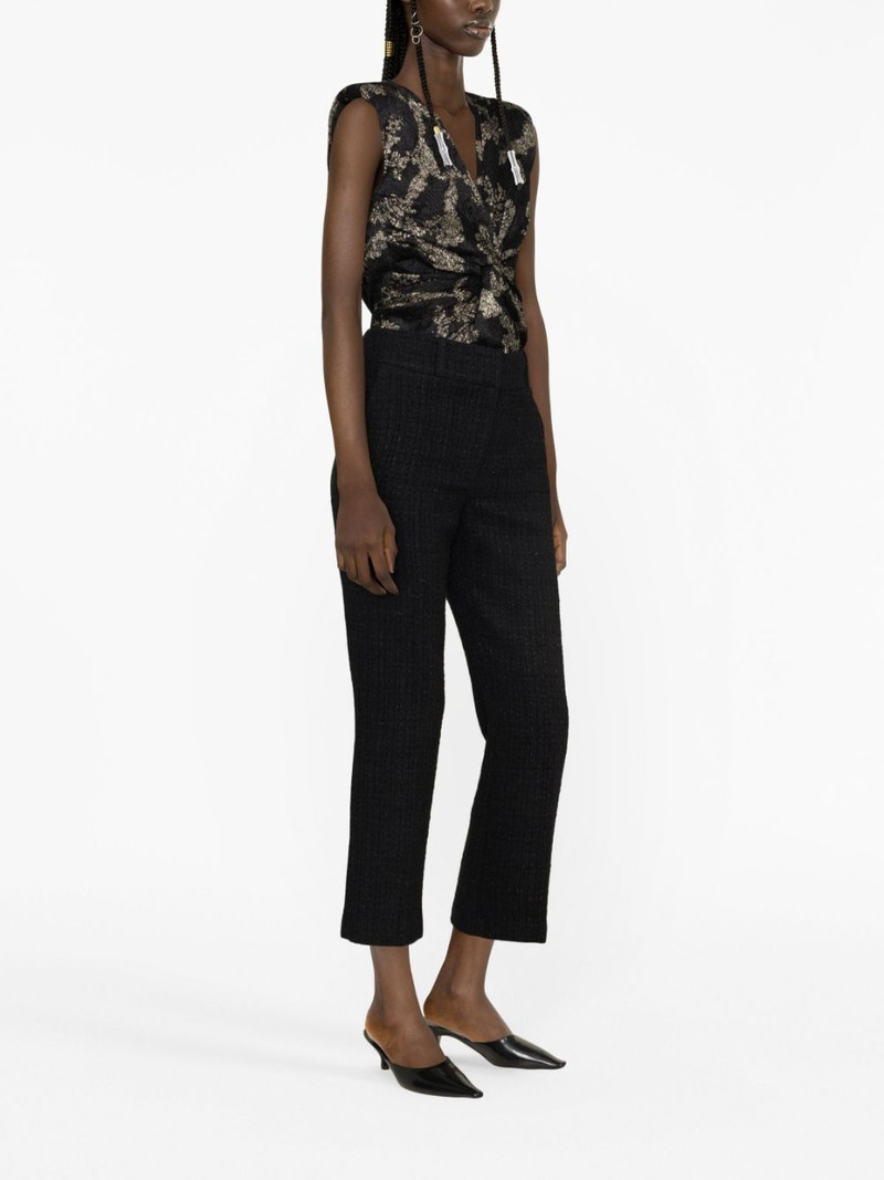 bouclÃ© straight-leg cropped trousers 3