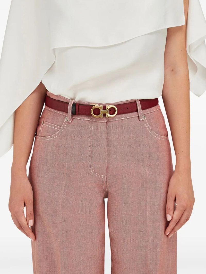 FERRAGAMO HAMMERED LEATHER REVERSIBLE GANCINI BELT outlook