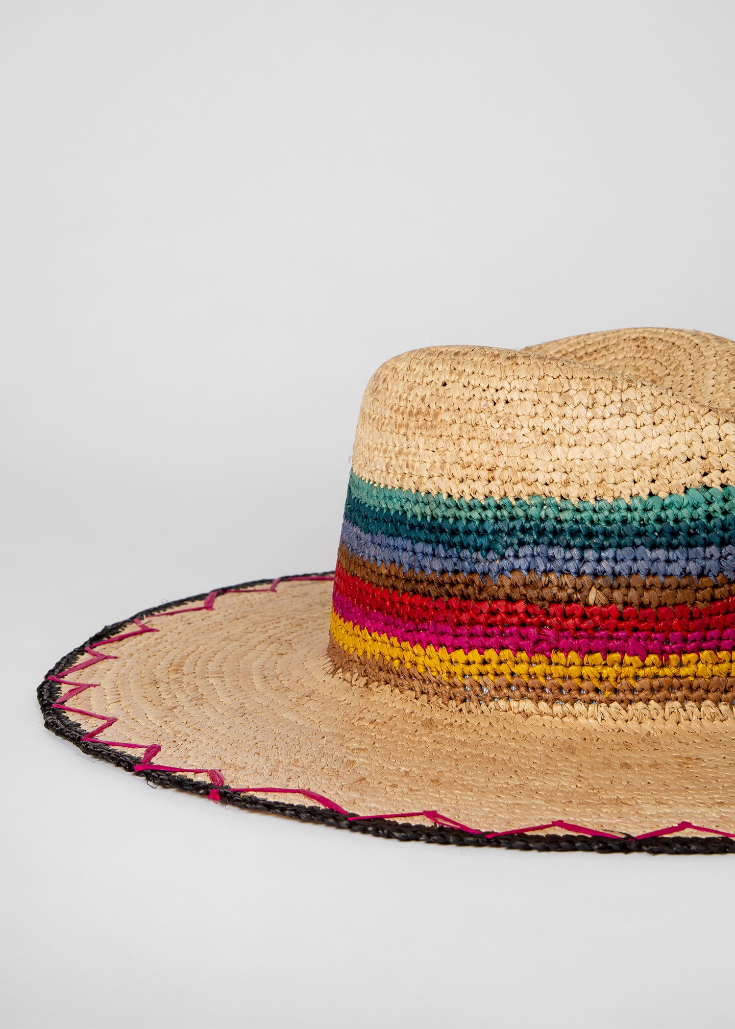 Women's Brown 'Swirl' Crochet Straw Hat - 3