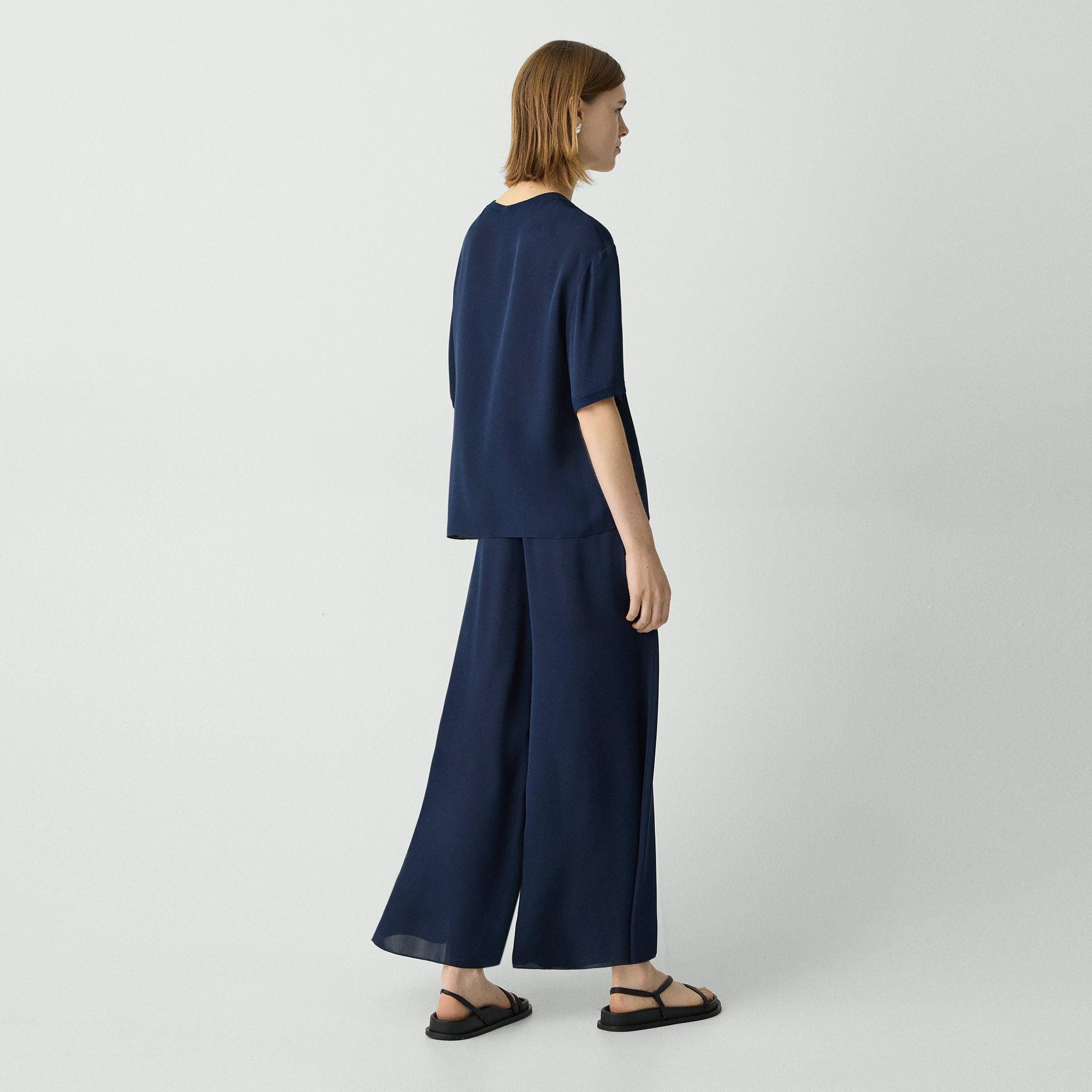 Wide-Leg Pant in Silk Georgette - 4