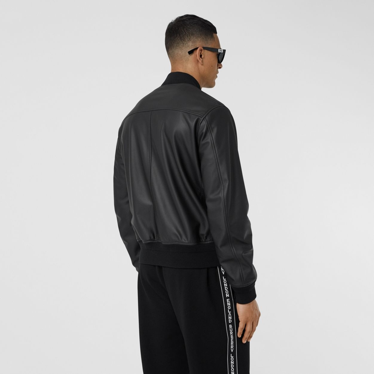 Logo Embossed Lambskin Bomber Jacket - 2