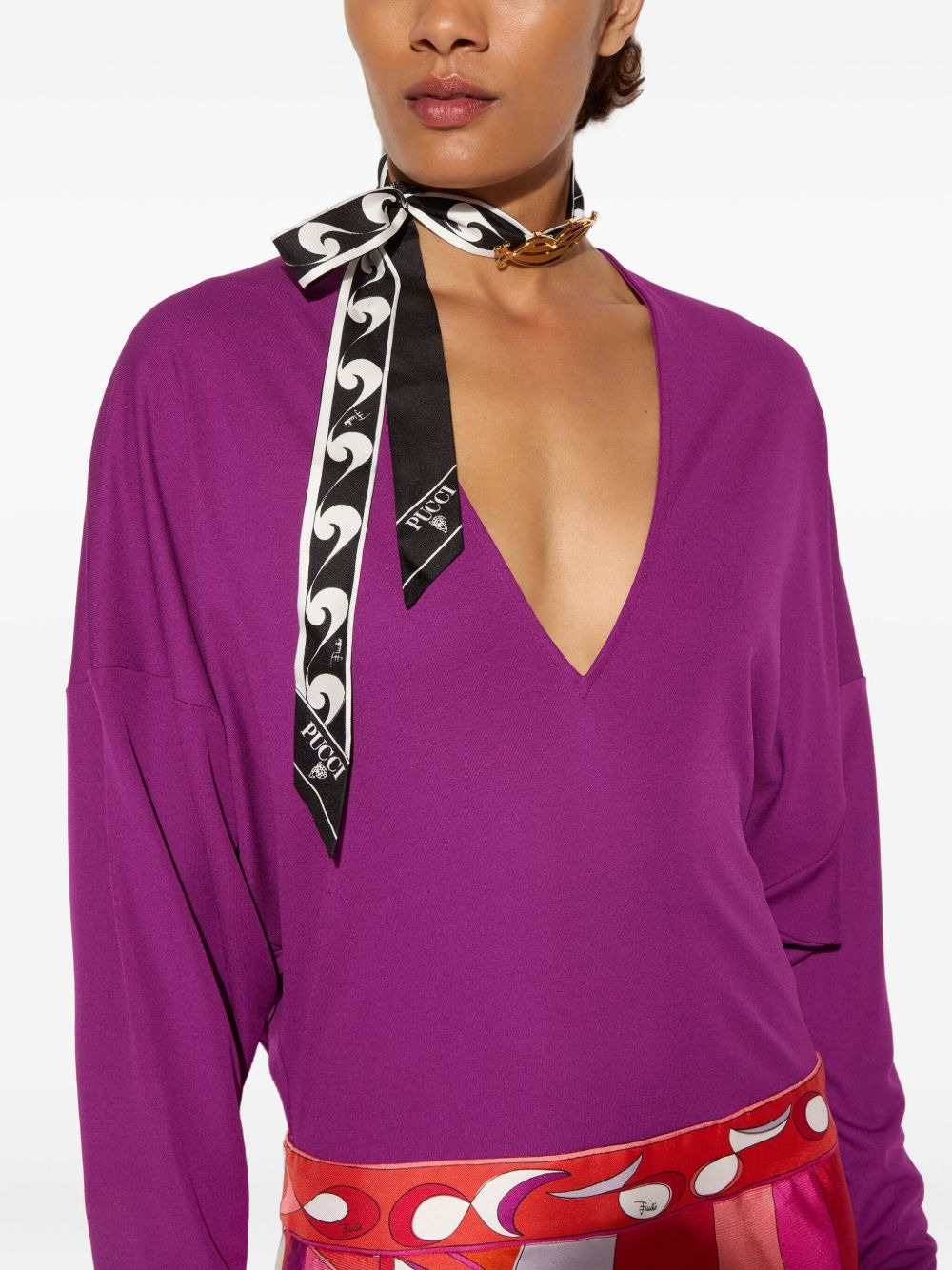 scarf lip-ring choker - 2