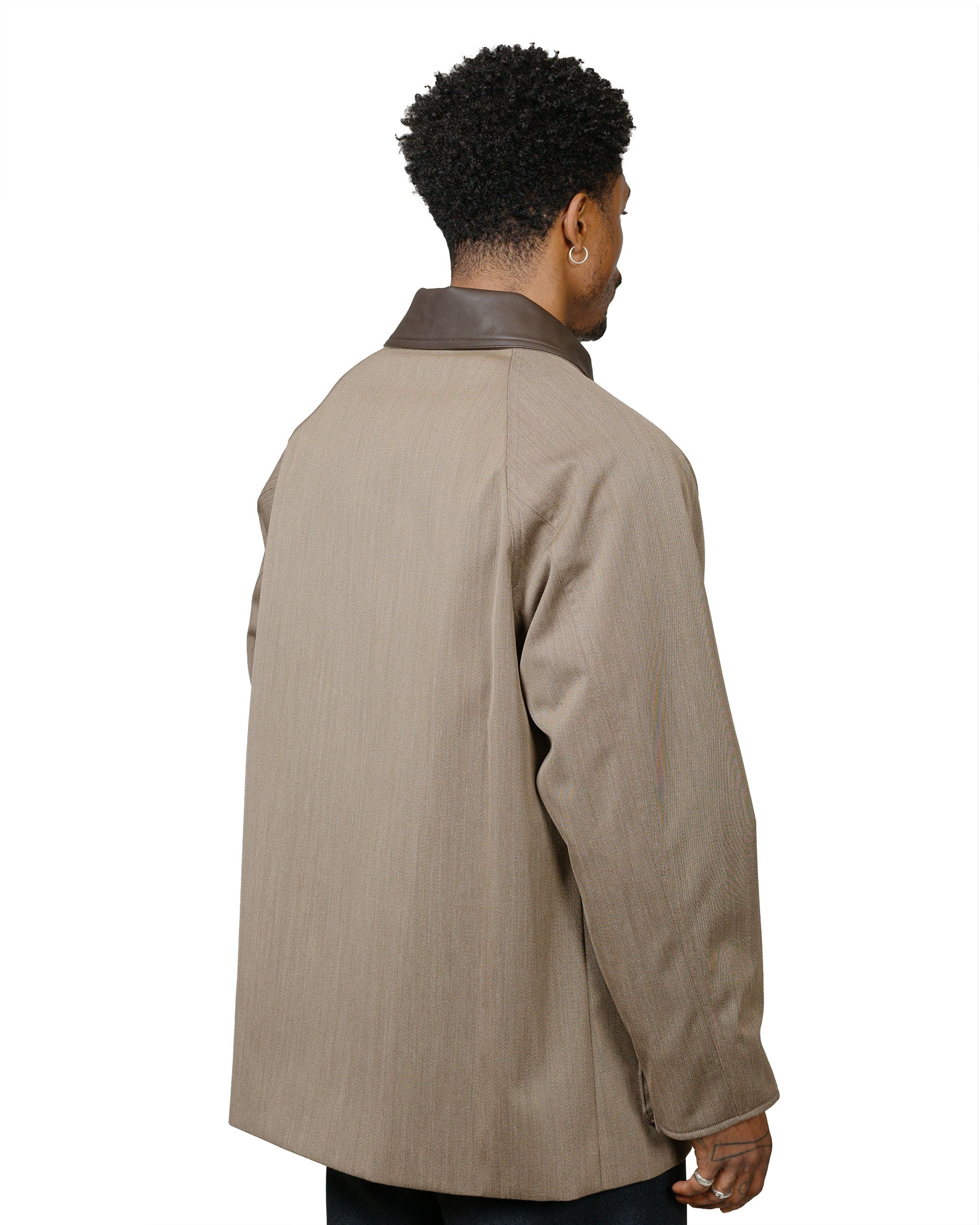 Wool Cavalry Twill Laminate Hunting Blouson Olive Brown - 3
