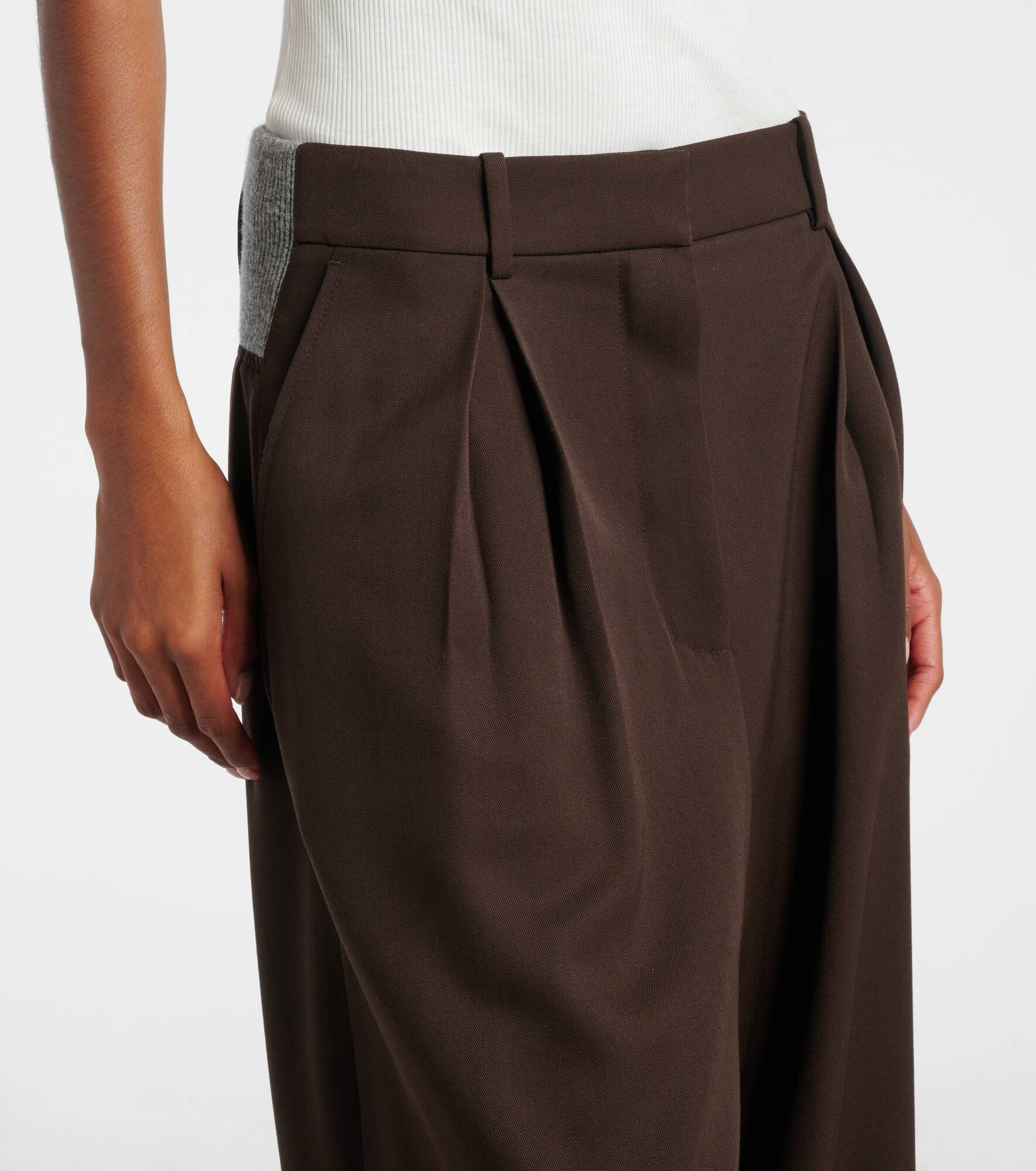 Wool wide-leg pants - 4