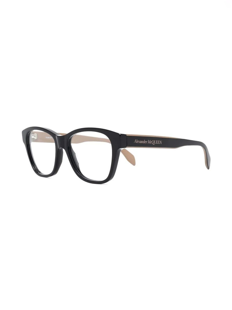 Alexander McQueen square-frame clear glasses outlook
