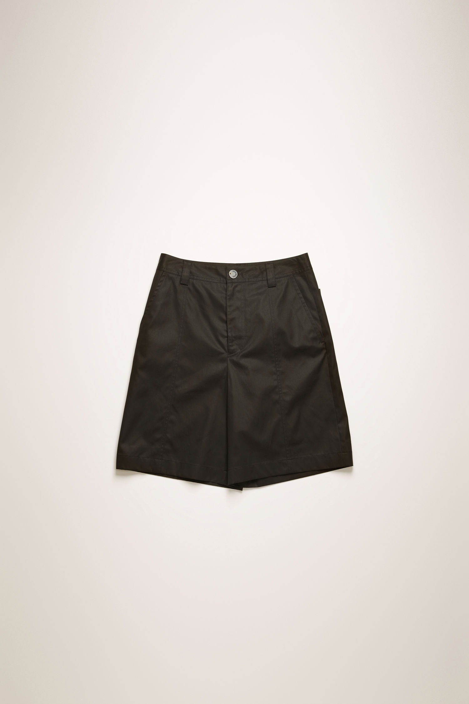 Wide-leg cotton shorts black - 1