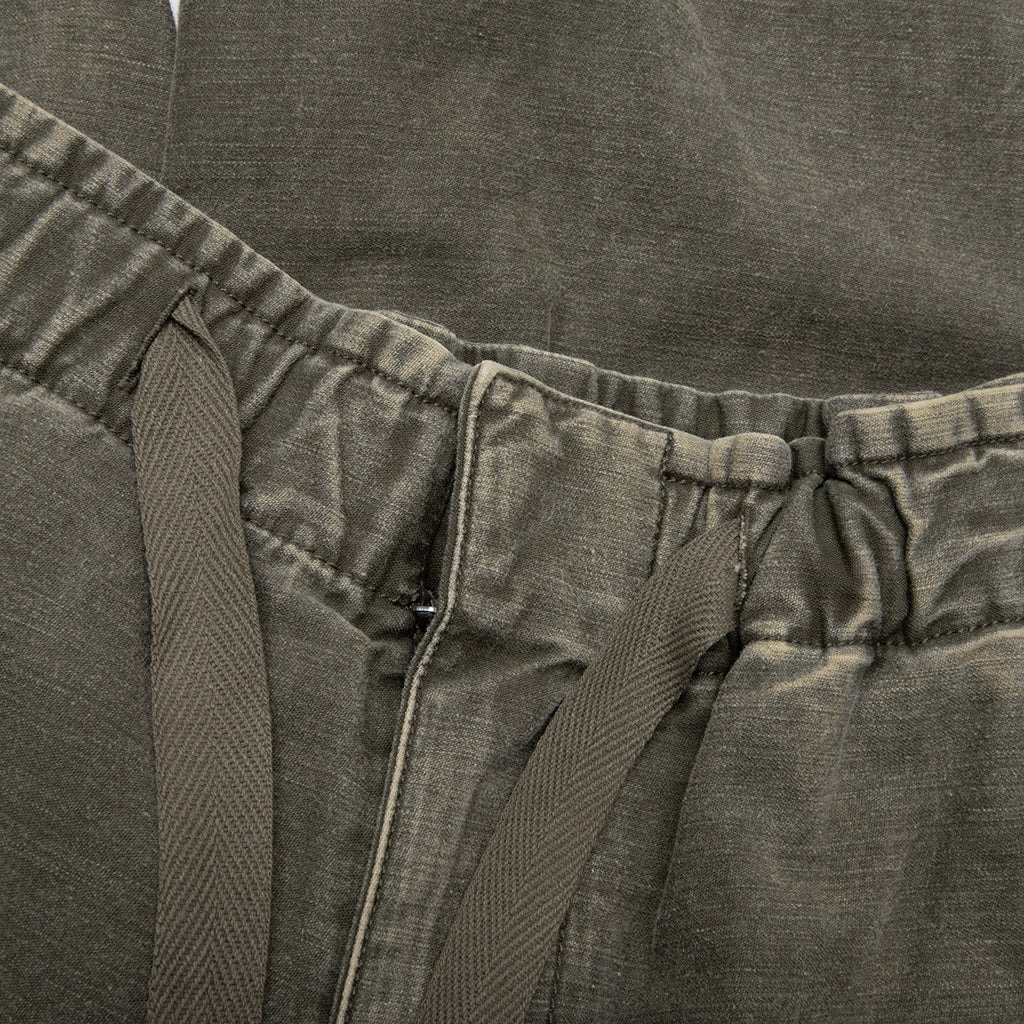 COTTON SATIN CARGO TROUSERS - DARK GREEN - 3