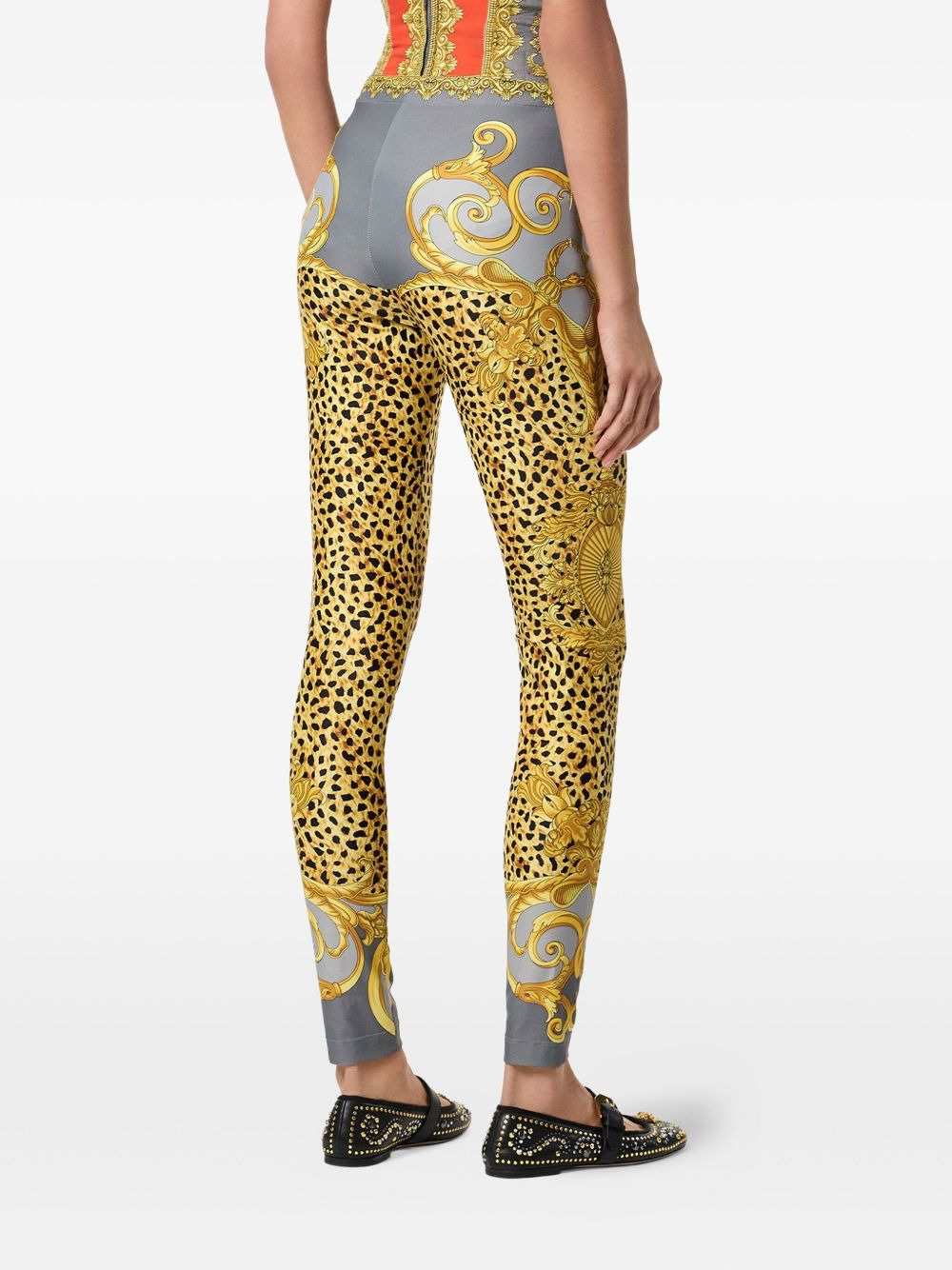 baroque-print leggings - 5