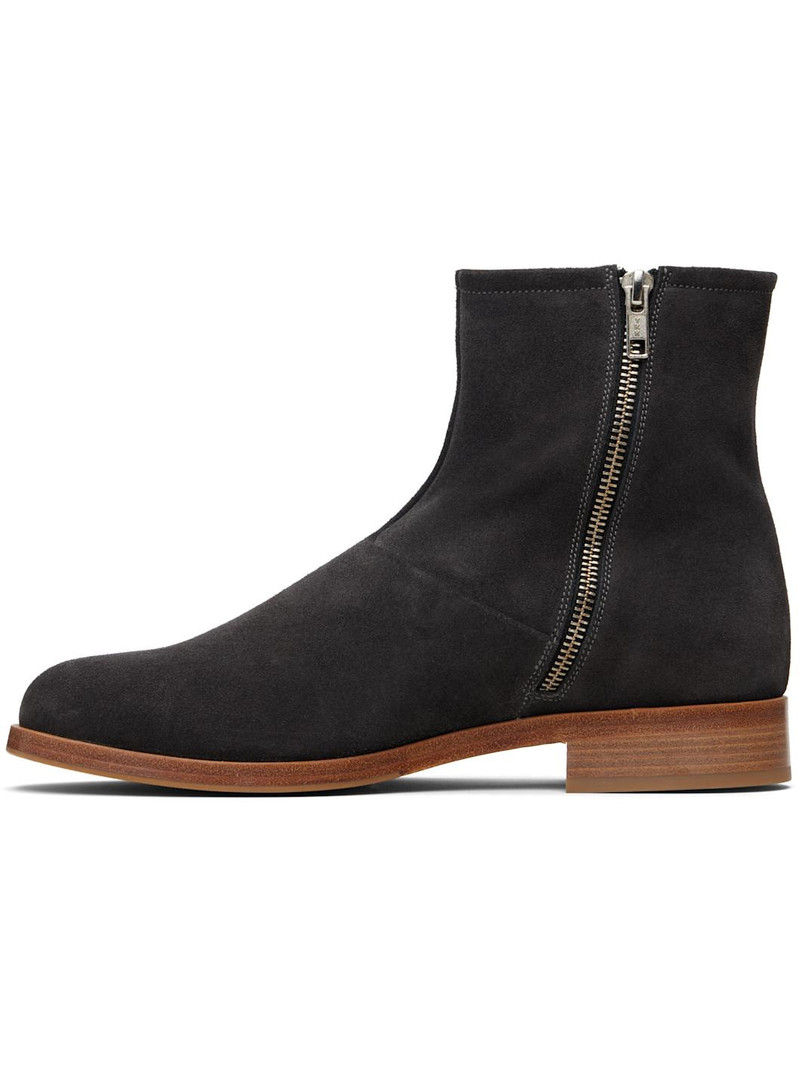 Common Projects Black Suede Zipper Boots outlook