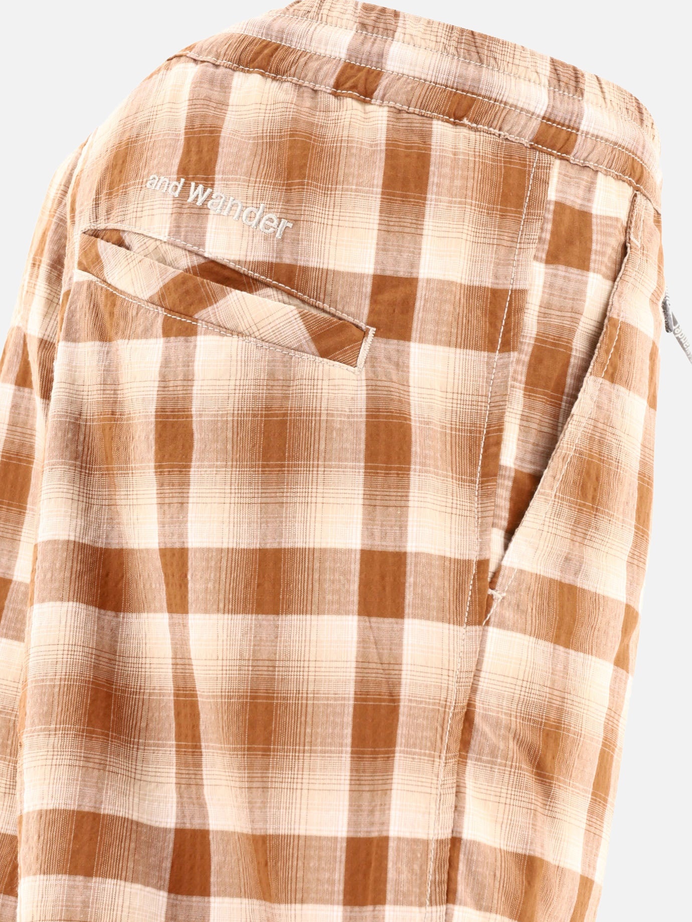 Brown Check Shorts - 5